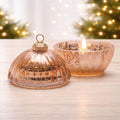 Glass Ornament with LED Candle Inside 4"D