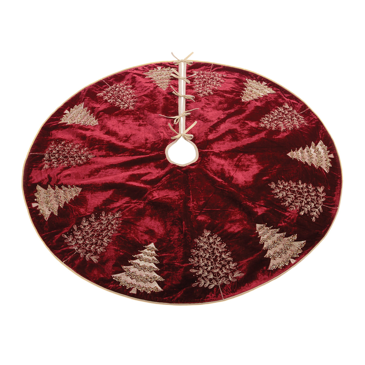 Embroidered Evergreen Tree Skirt 48"D