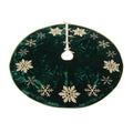 Embroidered Snowflake Christmas Tree Skirt 48"D