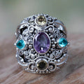Vintage Amethyst-Inspired Filigree Ring