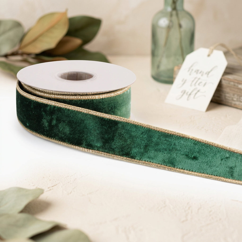 Velvet Wired Ribbon (Set of 2)