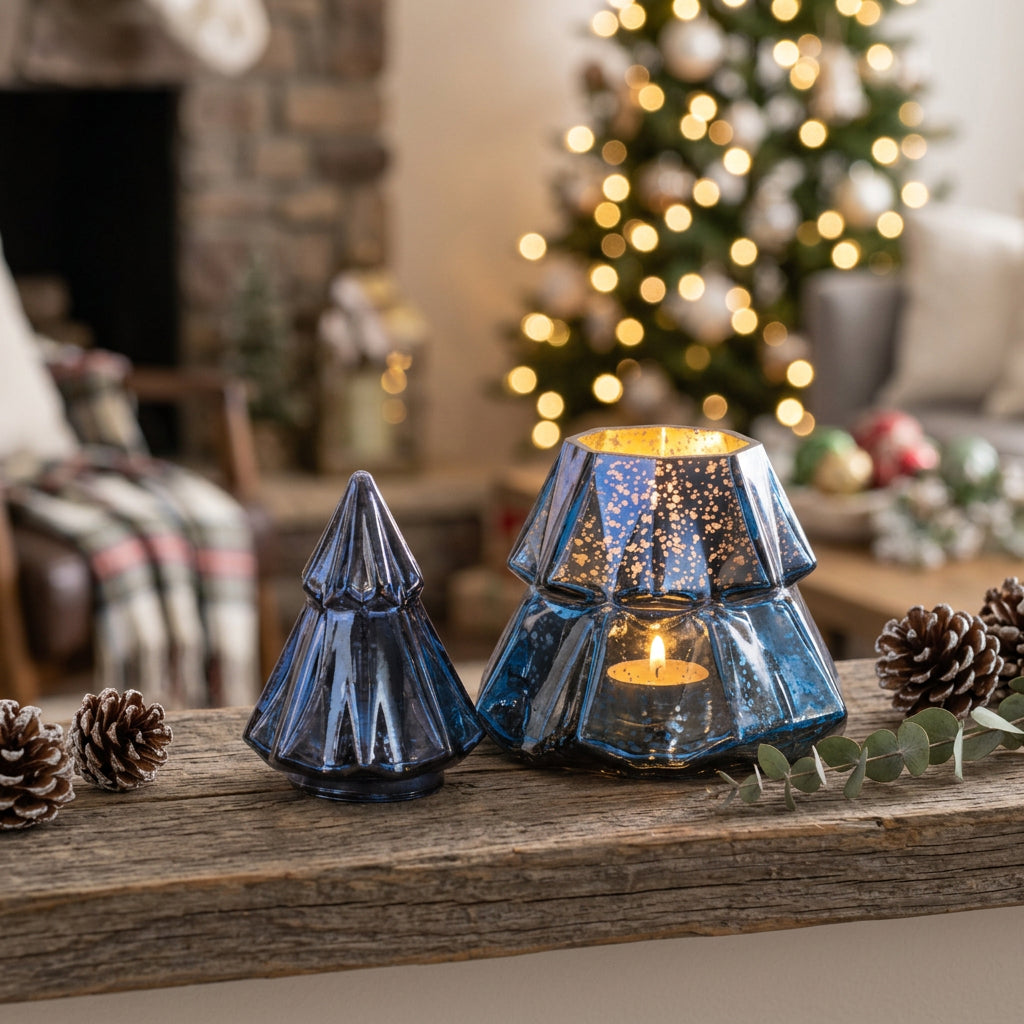 LED Glass Tree Candle 7.5"H