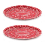 Embossed Ceramic Snowflake Platter (Set of 2)