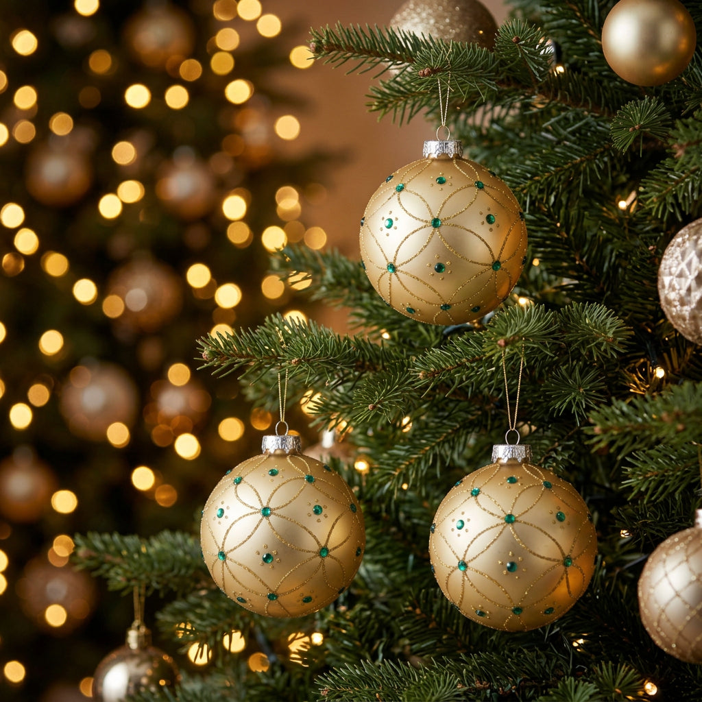 Glass Ball Ornament Set (Set of 4)