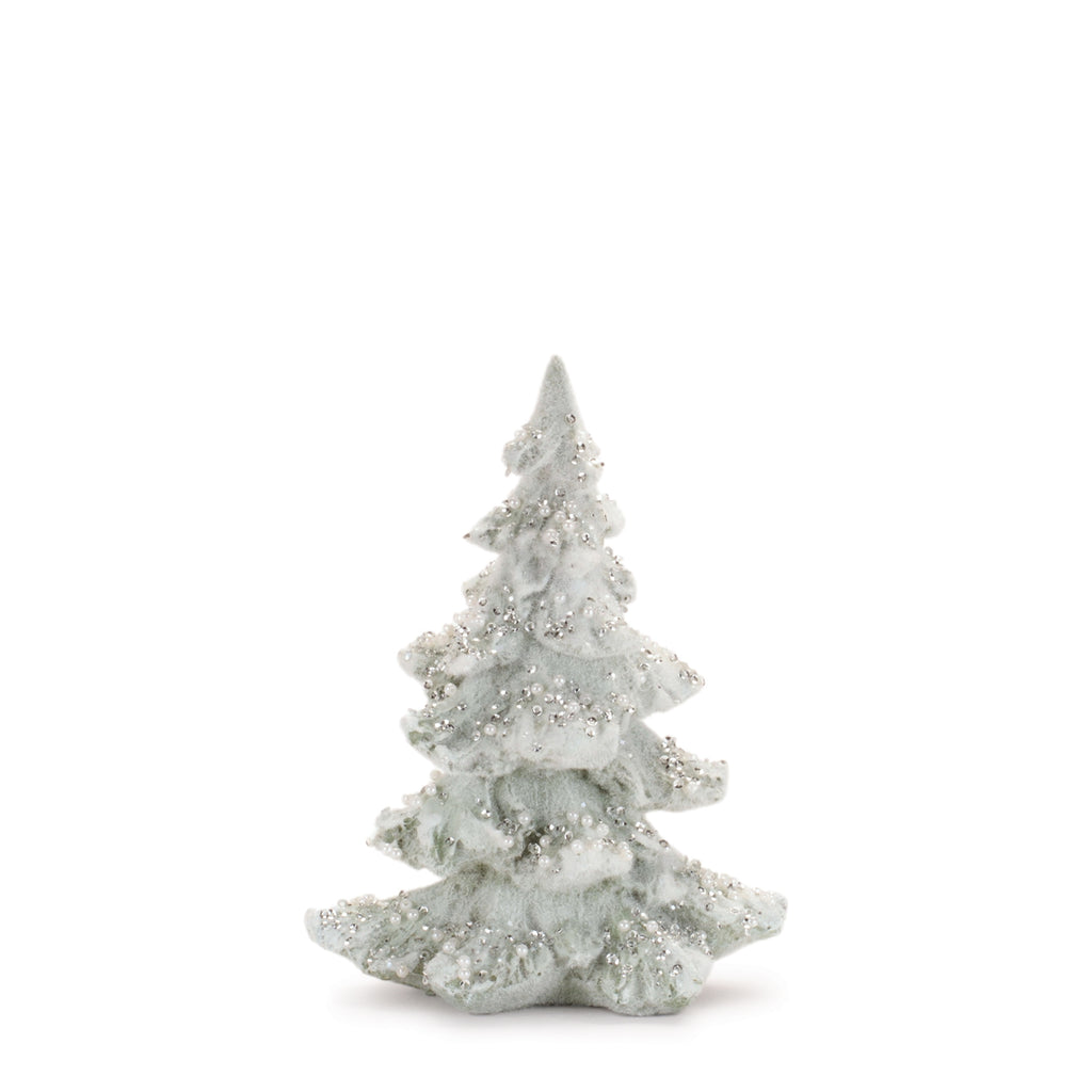 Beaded Frosted Christmas Trees (Set of 2)