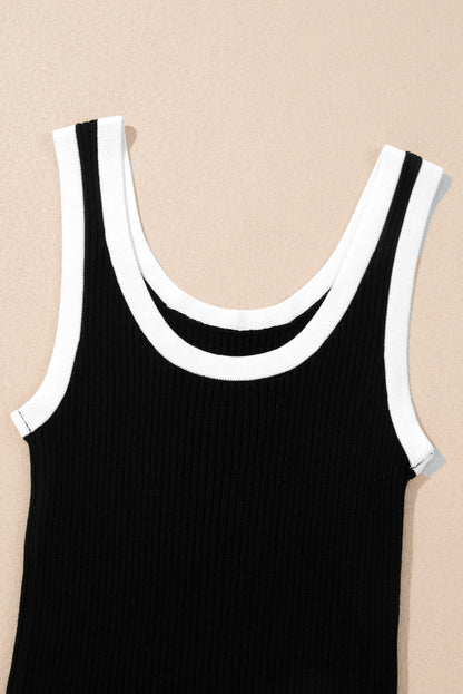Colorblock Edge Ribbed Tank Top