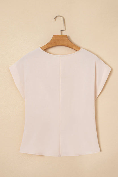 Wrap V-Neck Ruched Peplum Blouse