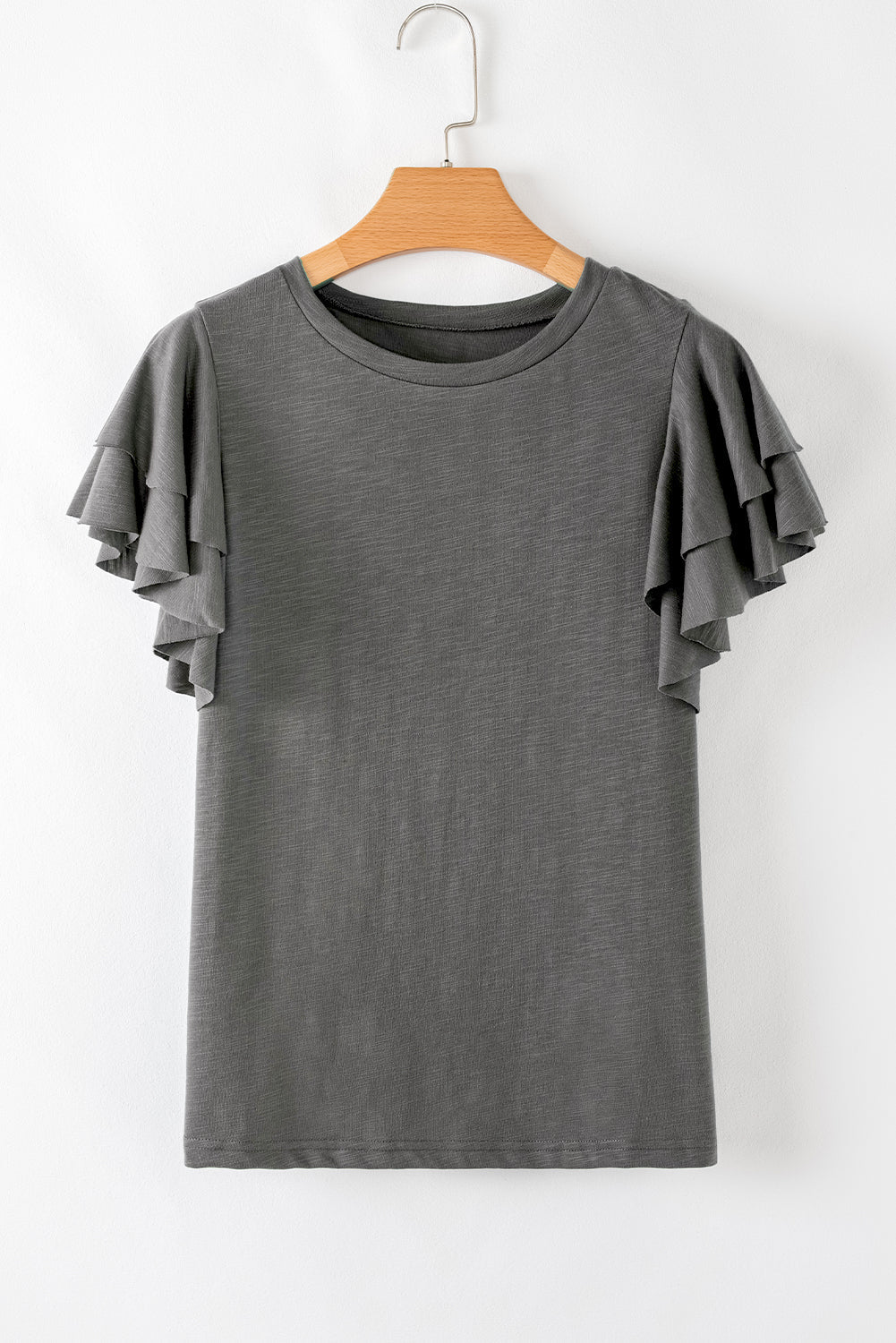 Plus Size Double Ruffle Short Sleeve Top