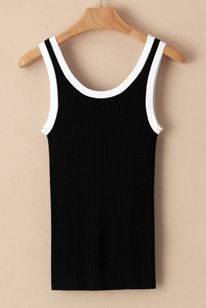 Colorblock Edge Ribbed Tank Top