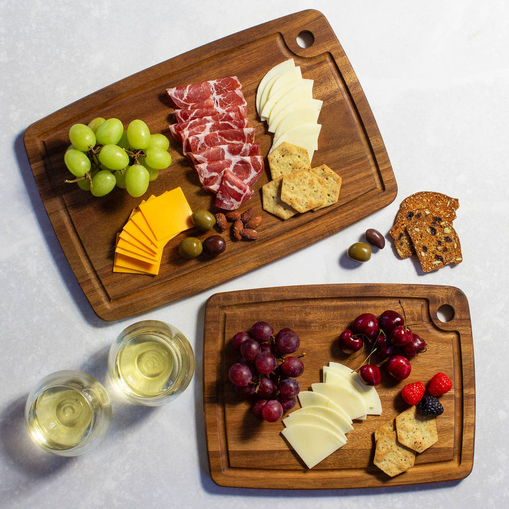 2-Piece Acacia Wood Cutting Board Set