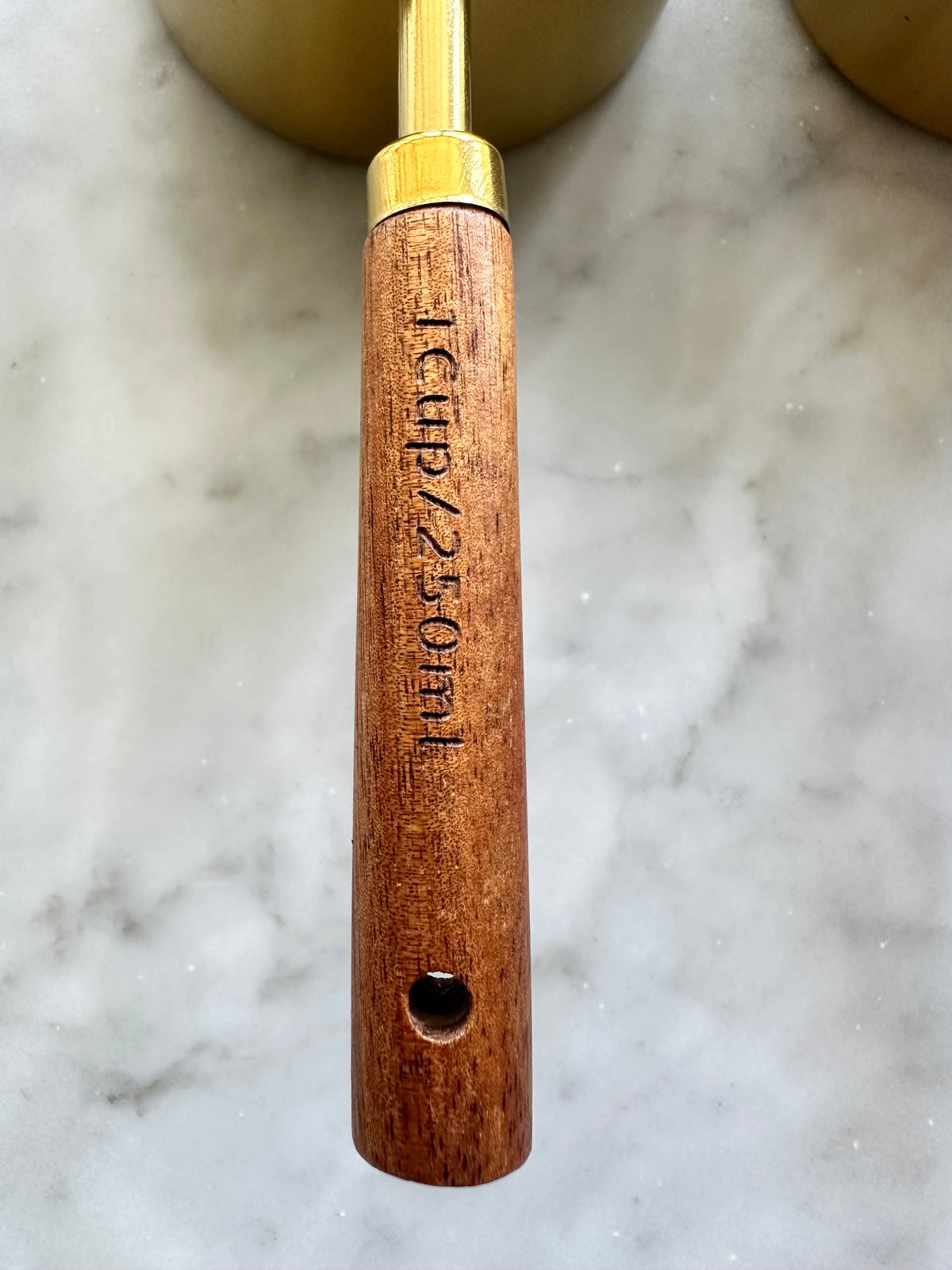 Montecito Acacia Wood and Gold Measuring Cups