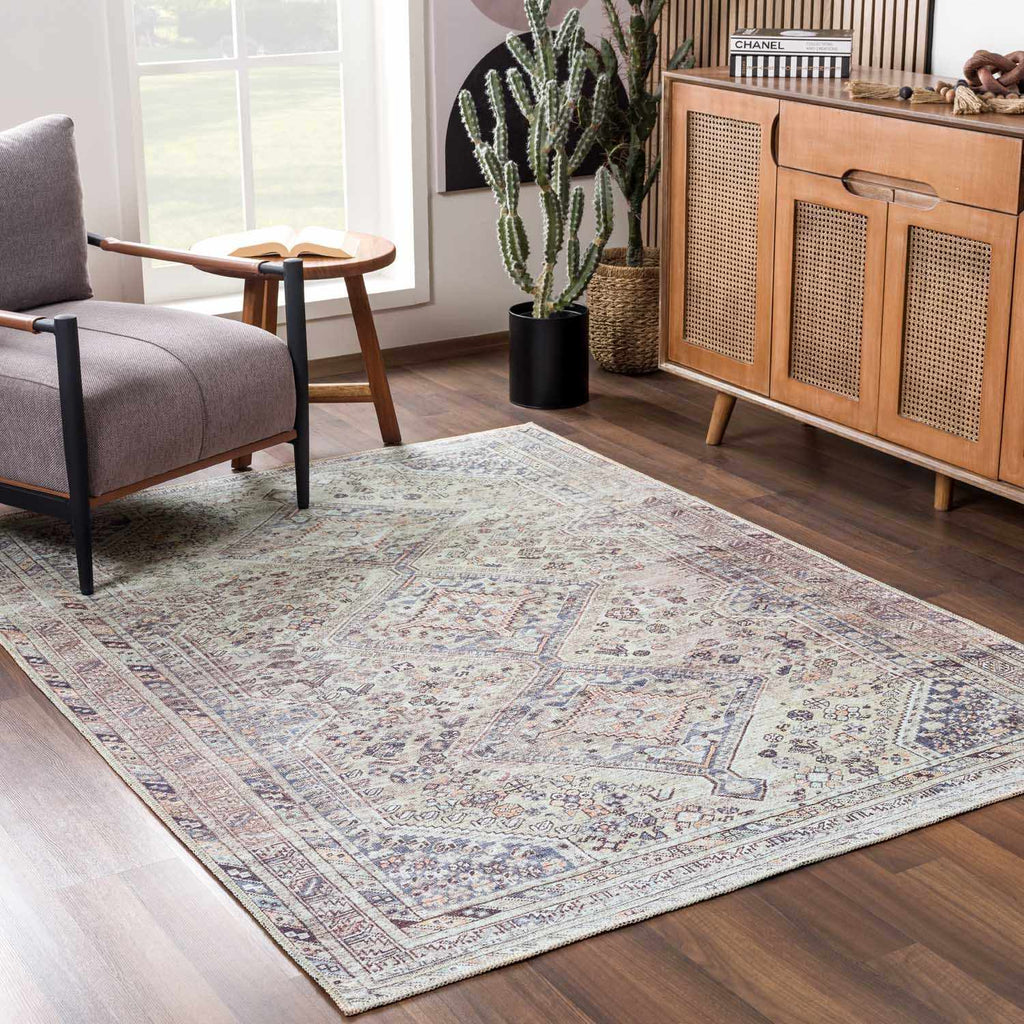 Barny Tan Washable Area Rug