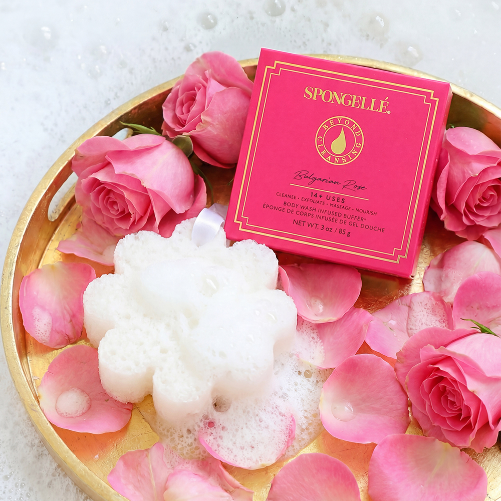 Bulgarian Rose Body Wash-Infused Bath Sponge