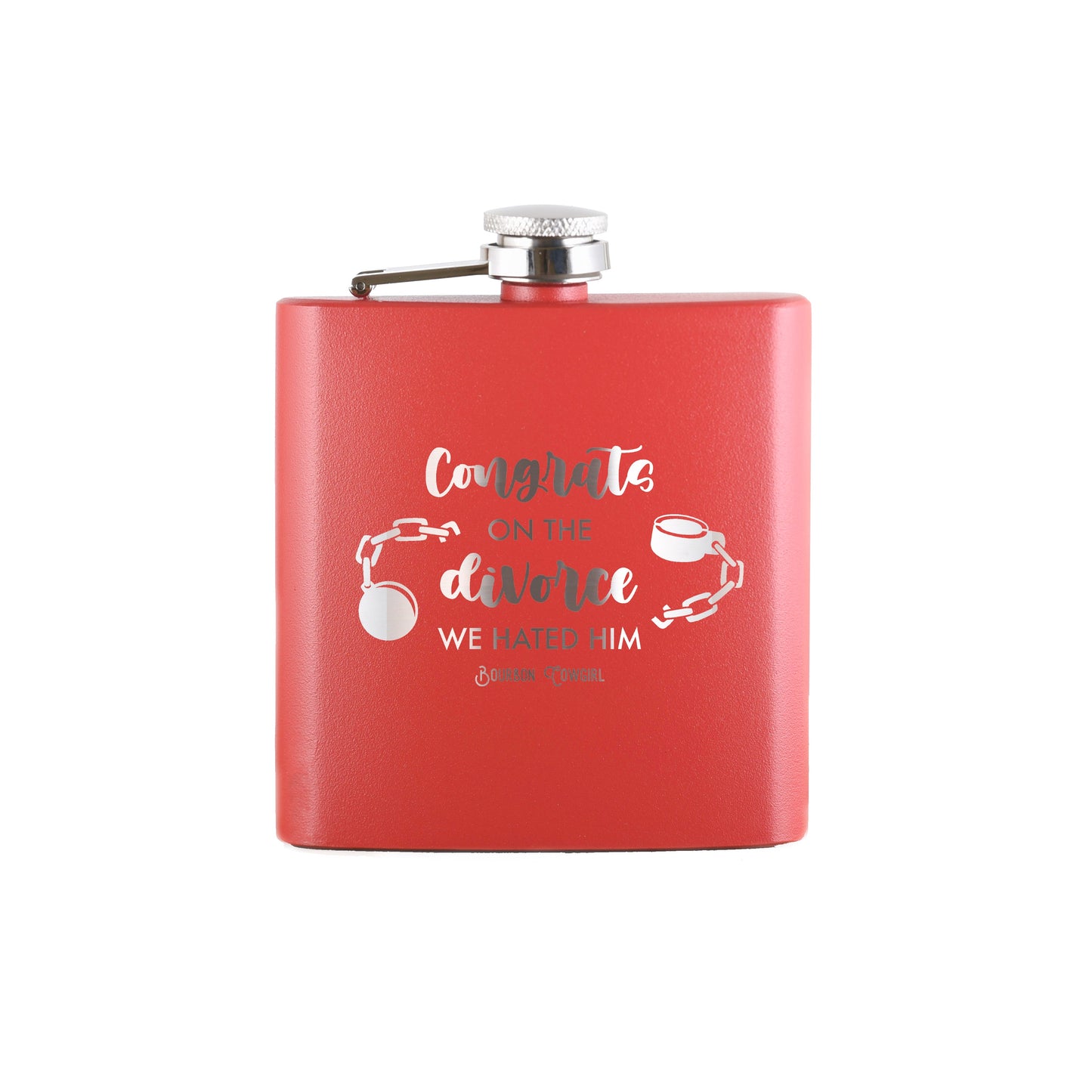 Congrats on the Divorce We Hated Him Flask Gift - Bourbon Cowgirl