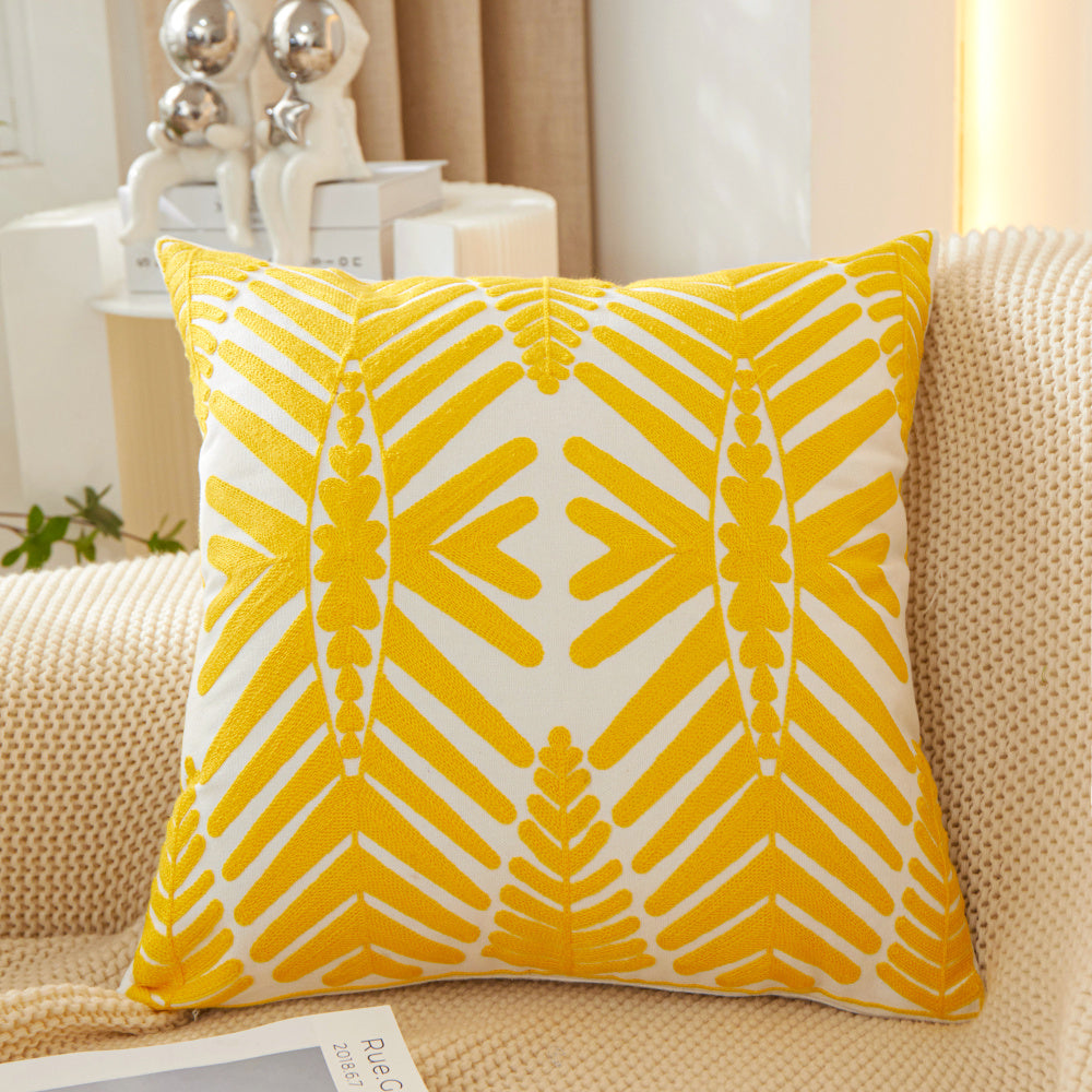 Tropical Leaf Throw Pillow with Insert — 18 × 18 in