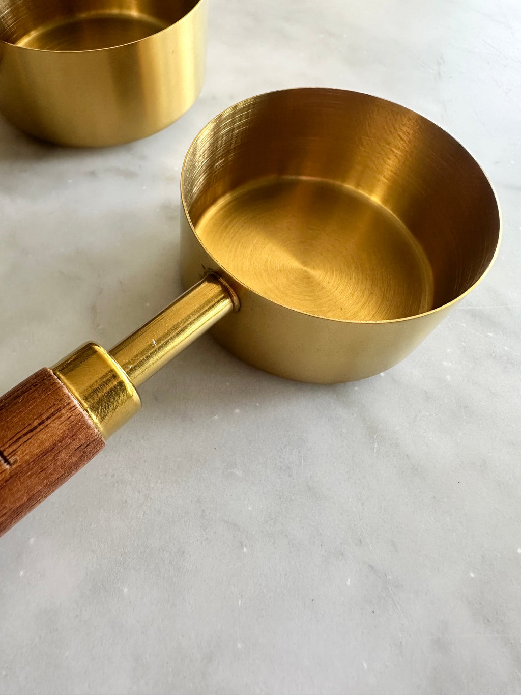 Montecito Acacia Wood and Gold Measuring Cups