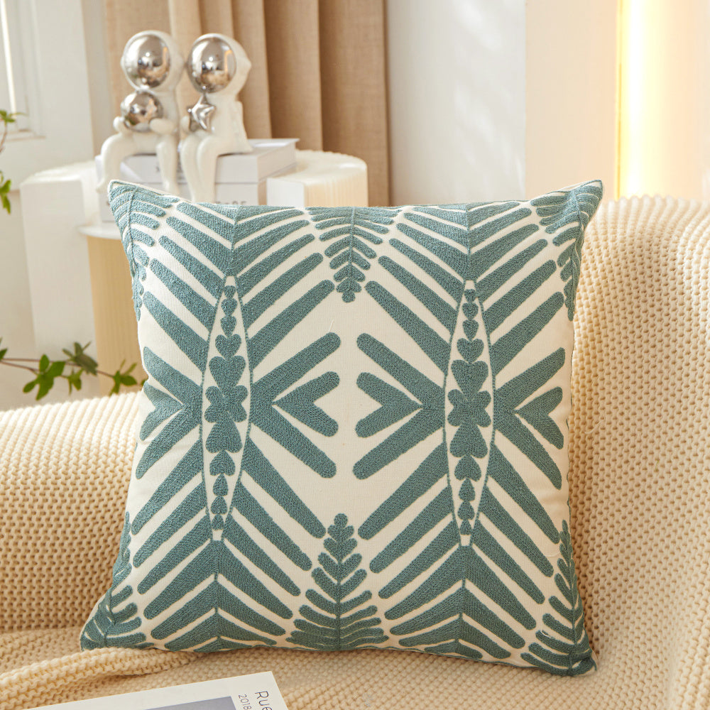 Tropical Leaf Throw Pillow with Insert — 18 × 18 in
