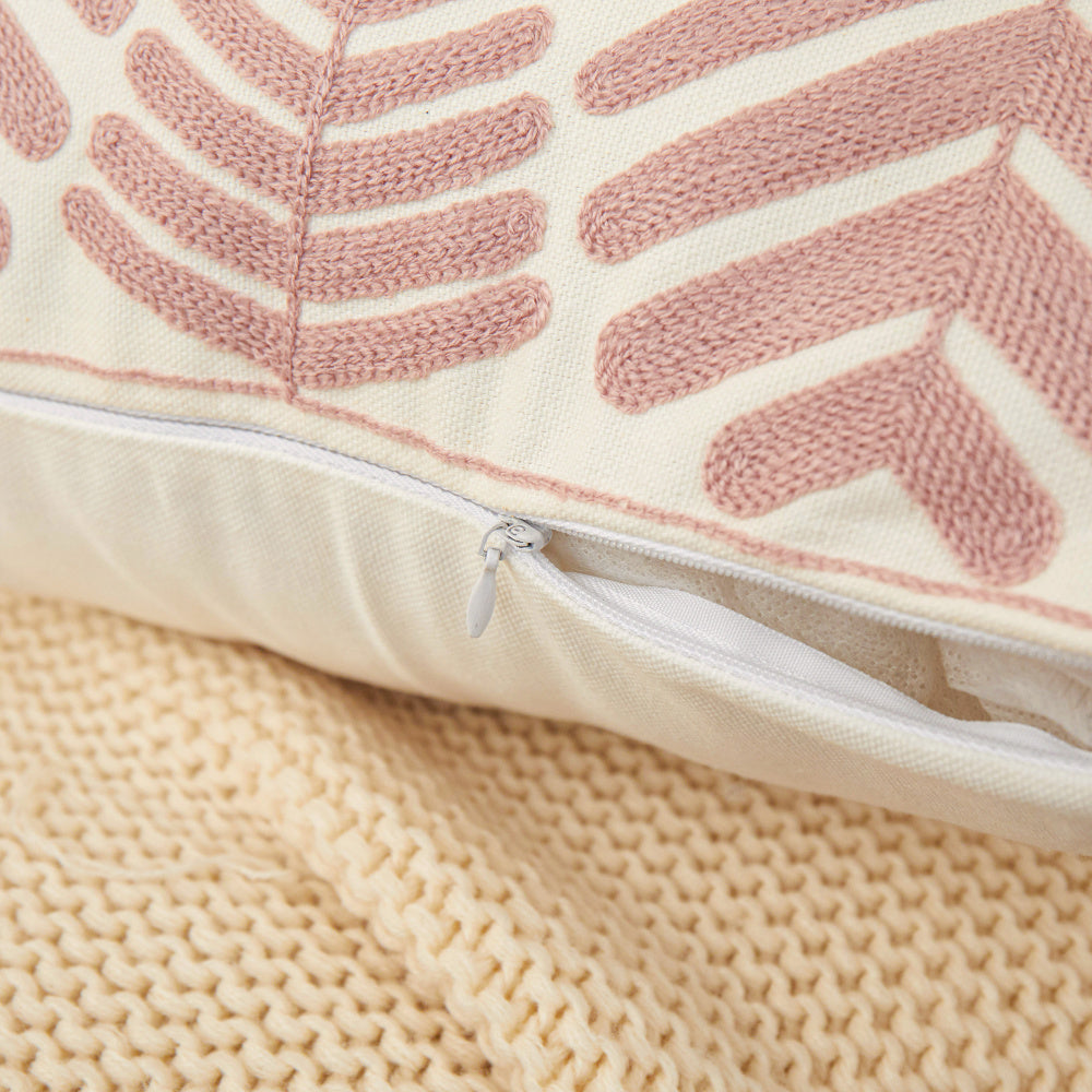 Tropical Leaf Throw Pillow with Insert — 18 × 18 in