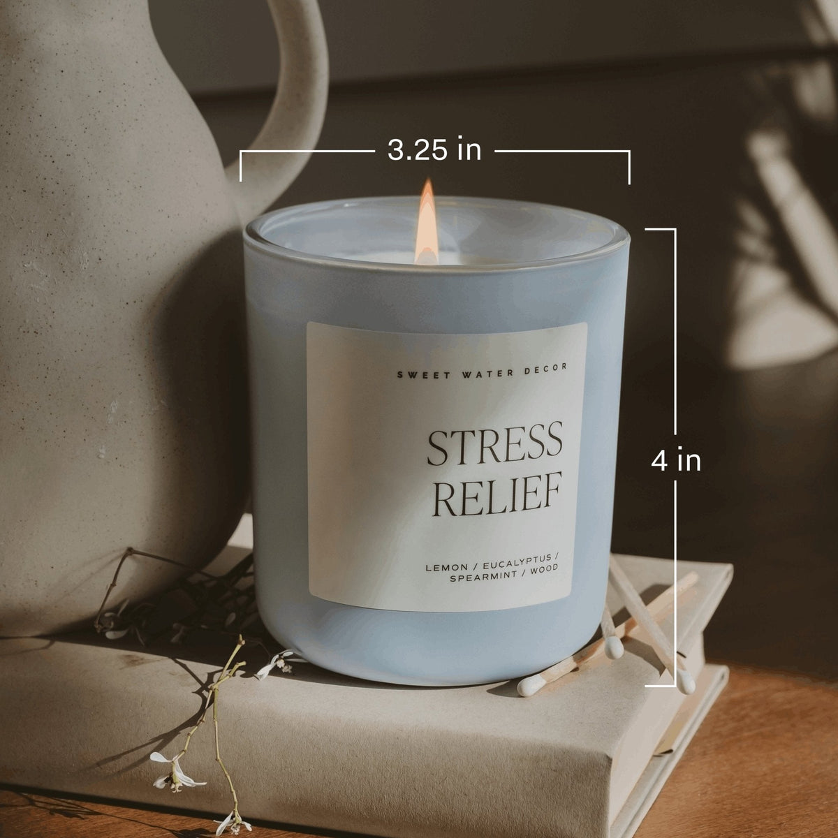 Coastal Lemon Soy Candle - Blue Matte Jar - 15 oz