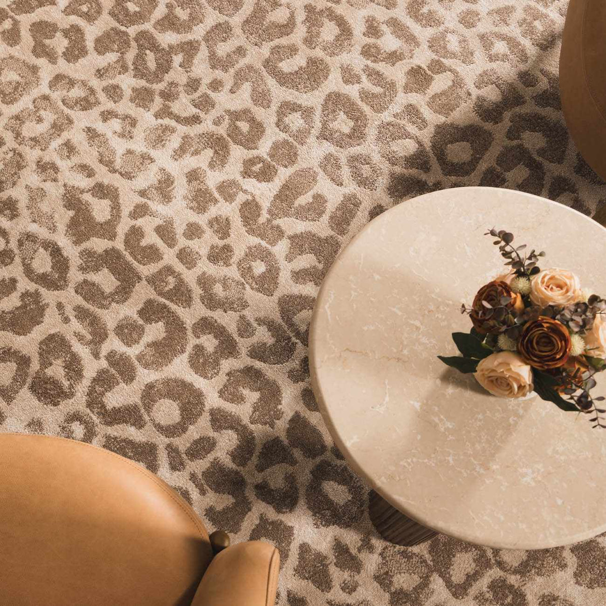 Tan Bonhill Leopard Print Area Rug