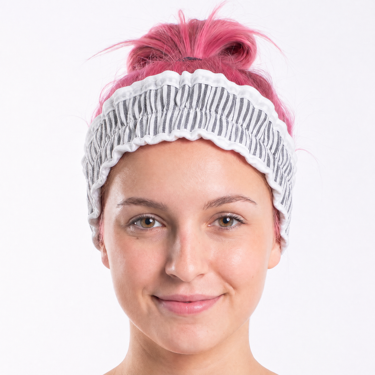 Black Seersucker Spa Headband