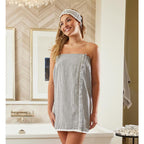 Black Seersucker Spa Headband