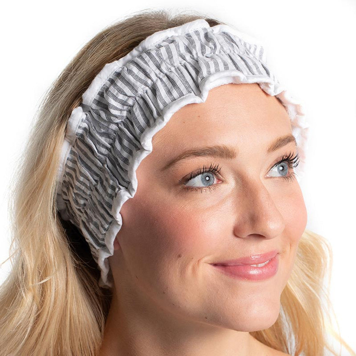Black Seersucker Spa Headband