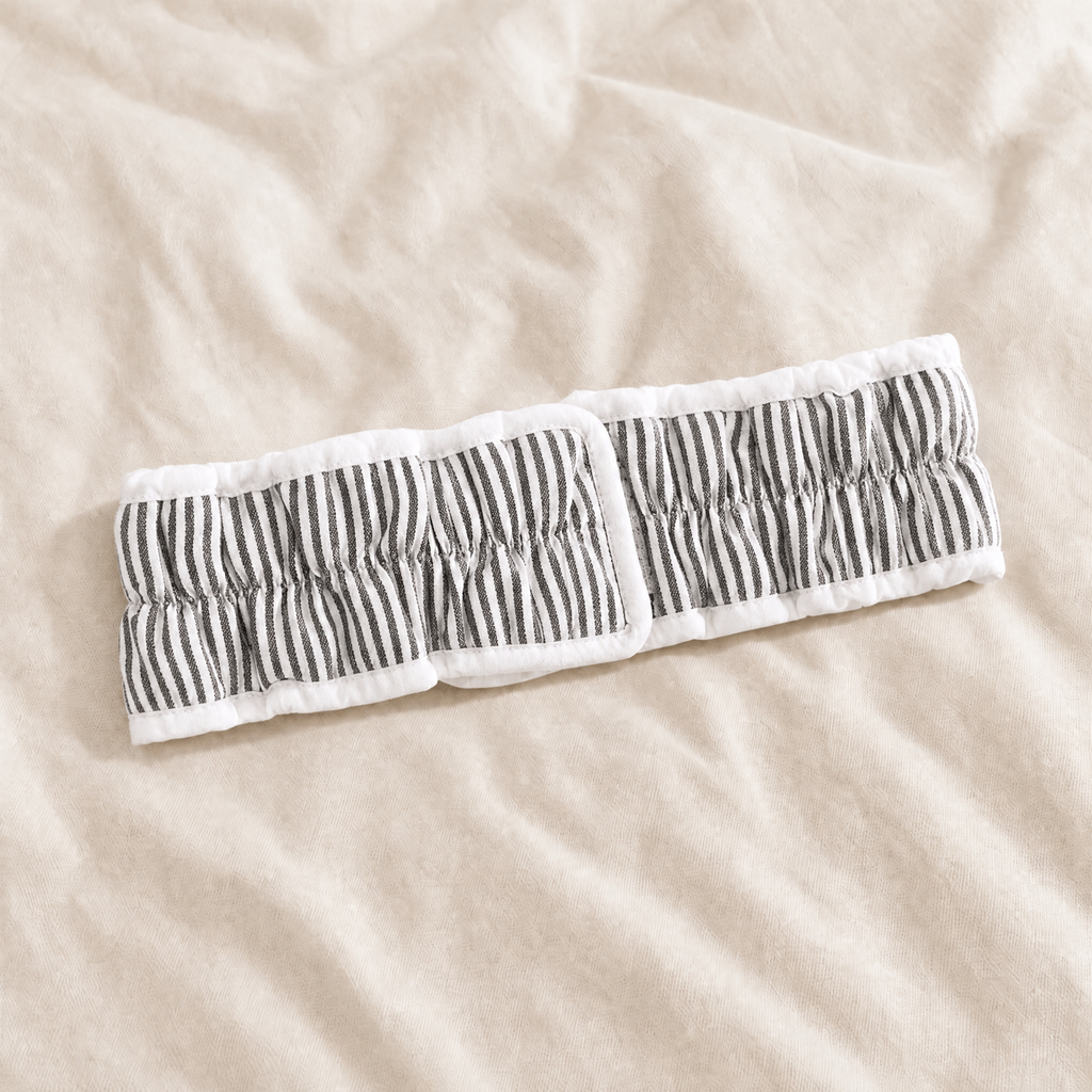 Black Seersucker Spa Headband