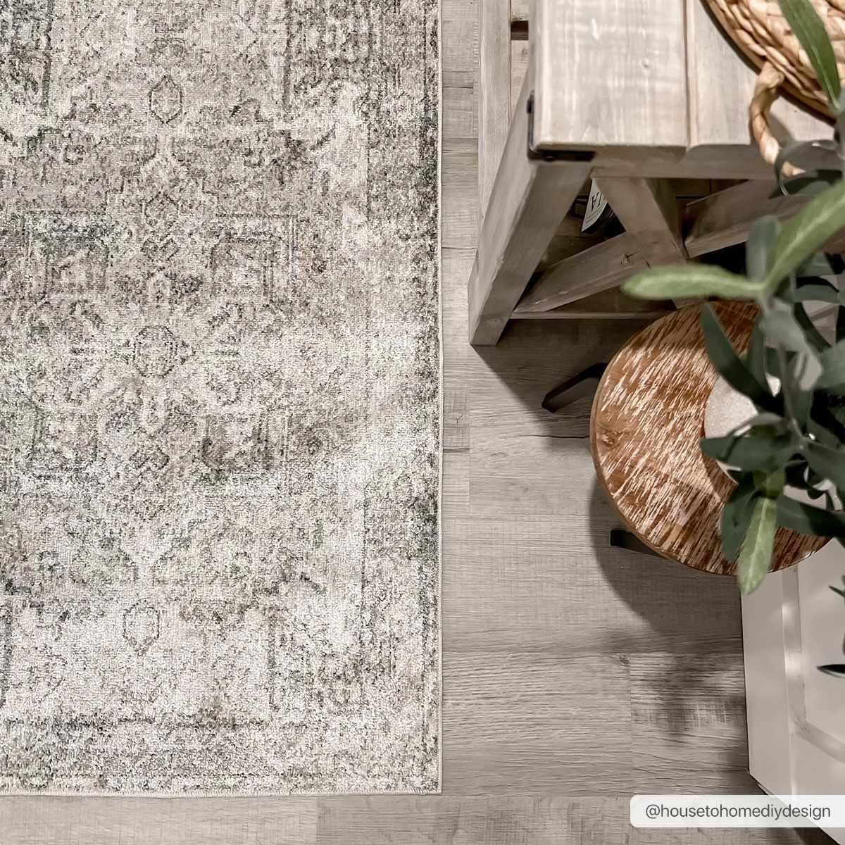 Hera Olive Boutique Washable Rug
