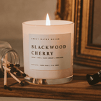 Blackwood Cherry Soy Candle - White Jar - 11 oz