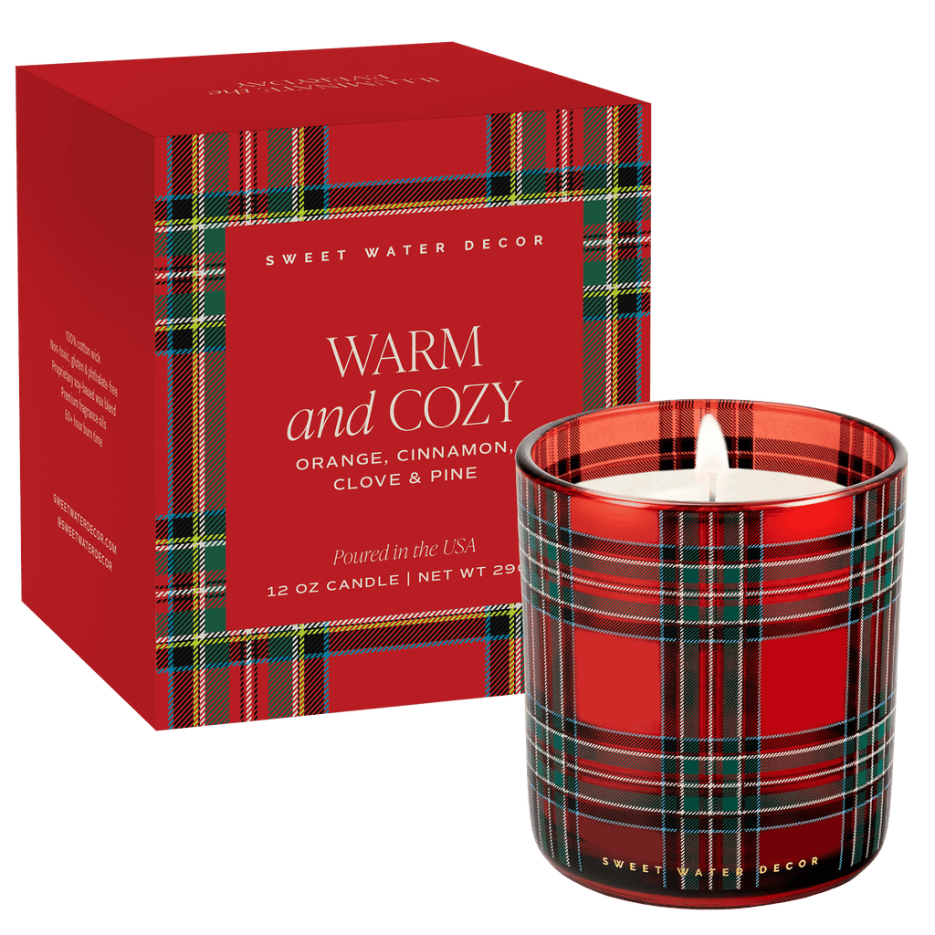 Warm and Cozy Soy Candle - Boxed Tinted Glass Jar - 12 oz