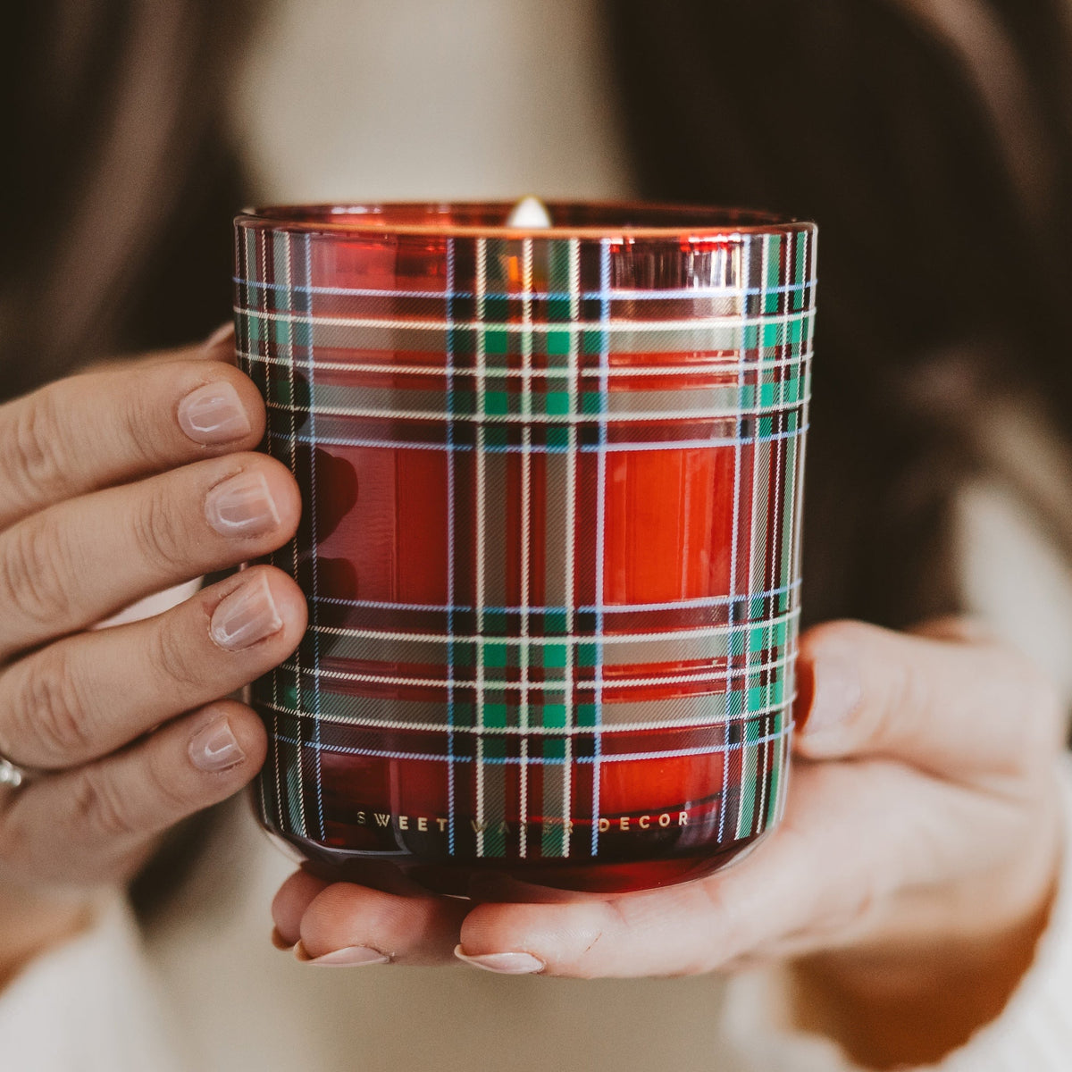 Warm and Cozy Soy Candle - Boxed Tinted Glass Jar - 12 oz