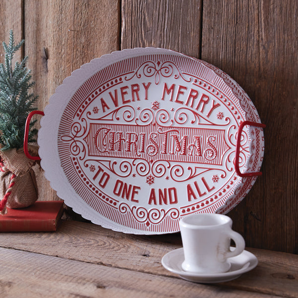 Very Merry Christmas Metal Tray