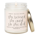 She Believed She Could So She Did Soy Candle - Clear Jar - 9 oz (Island Air)
