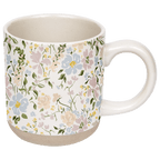 Floral 14 oz Stoneware Coffee Mug