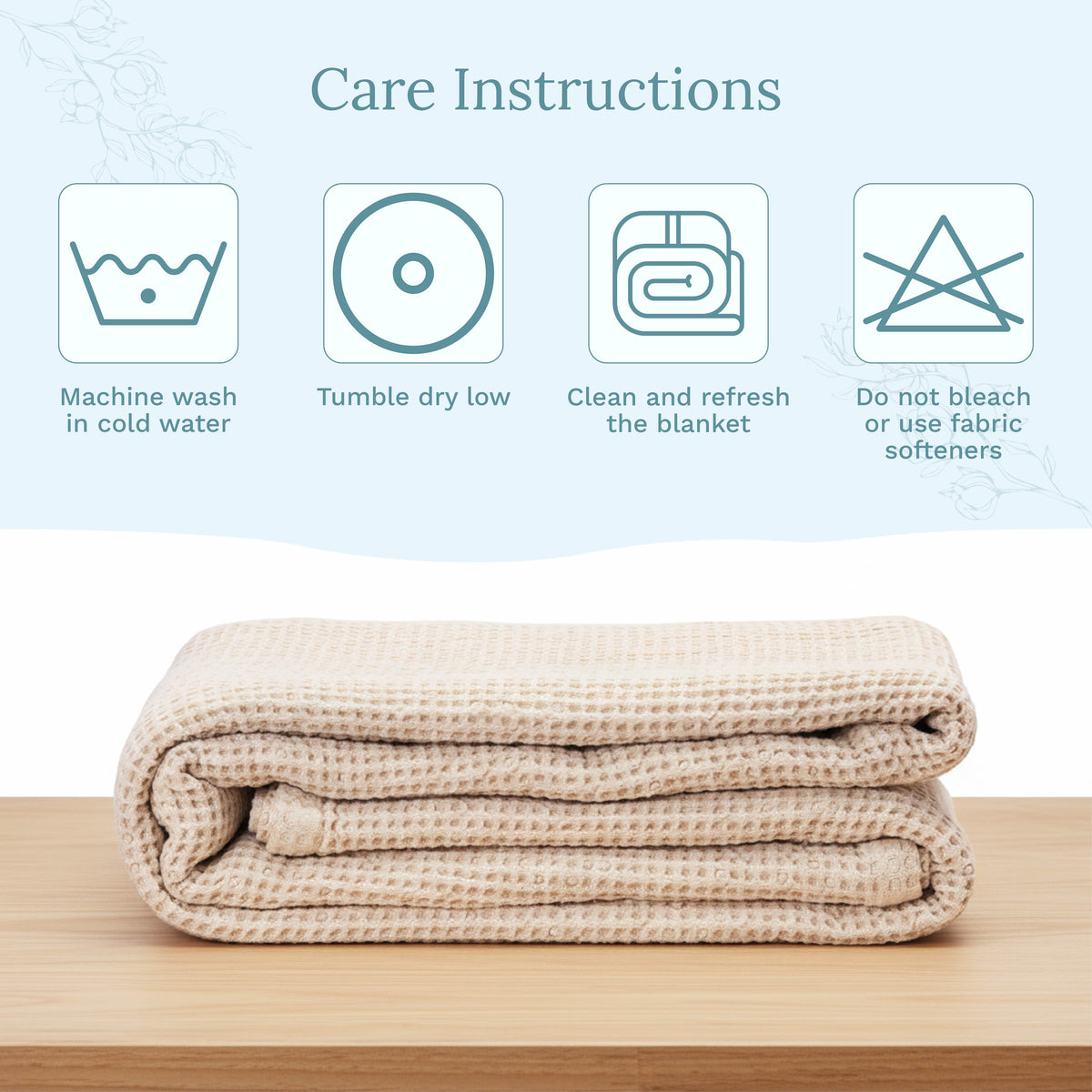 Organic Cotton Mart Waffle Weave Blanket