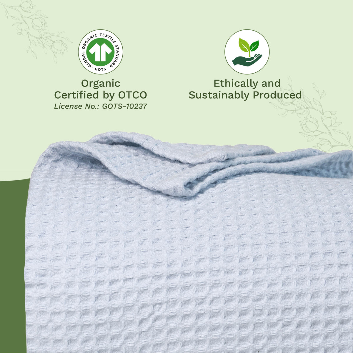 Organic Cotton Mart Waffle Weave Blanket
