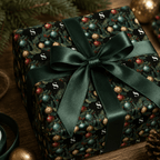 Personalized Fir & Frost Holiday Monogram Wrapping Paper