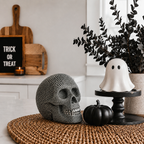 Skull Halloween Figurine in Silver or Gold