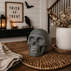Skull Halloween Figurine in Silver or Gold