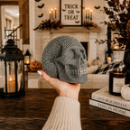 Skull Halloween Figurine in Silver or Gold