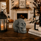 Skull Halloween Figurine in Silver or Gold