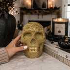 Skull Halloween Figurine in Silver or Gold