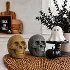 Skull Halloween Figurine in Silver or Gold