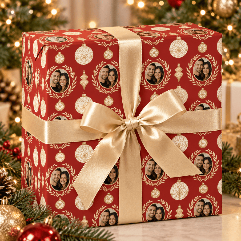 Personalized Holiday Cameos Wrapping Paper