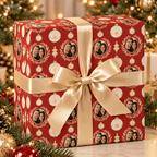 Personalized Holiday Cameos Wrapping Paper