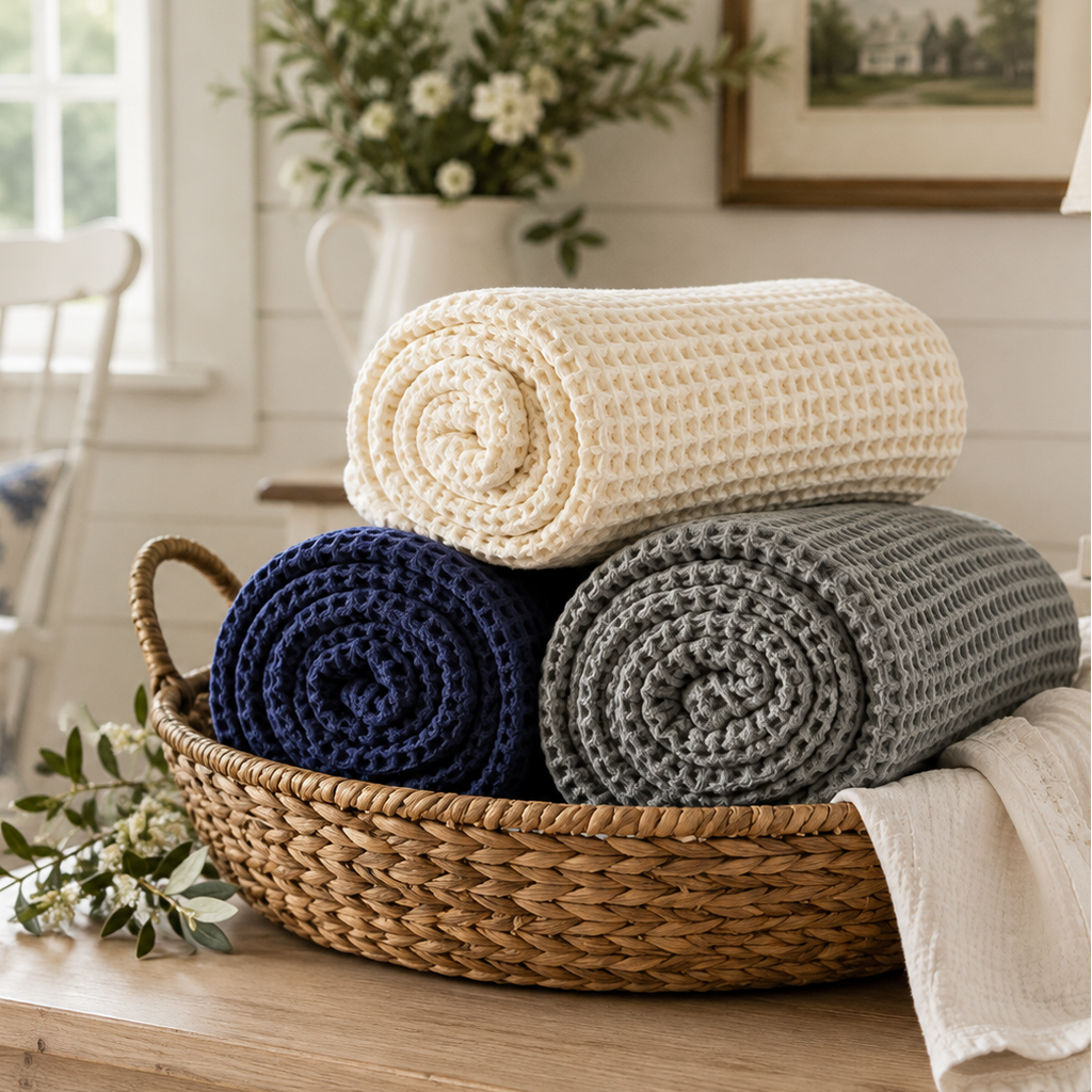 Organic Waffle Weave Throw