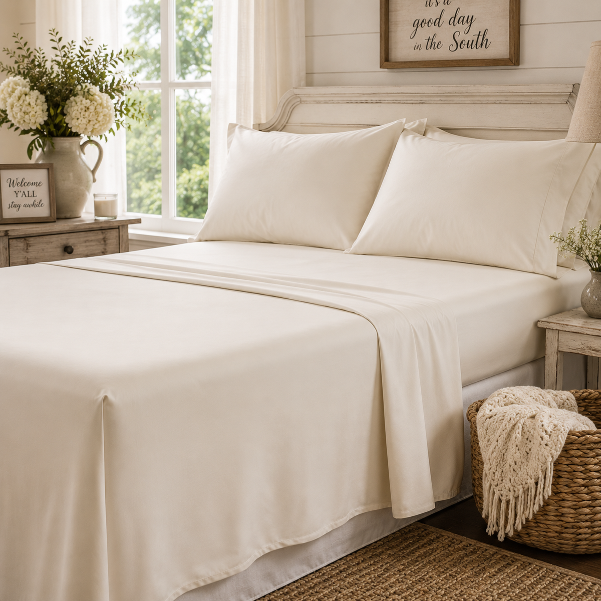 Organic Sateen Bed Sheets Set