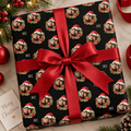 Personalized Festive Bear Wreaths Wrapping Paper