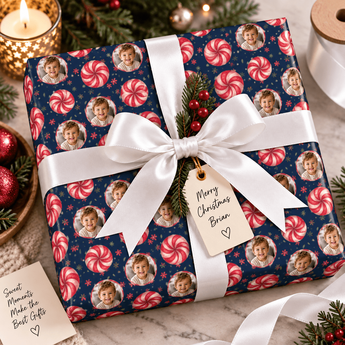 Personalized Sweet Swirl Wrapping Paper
